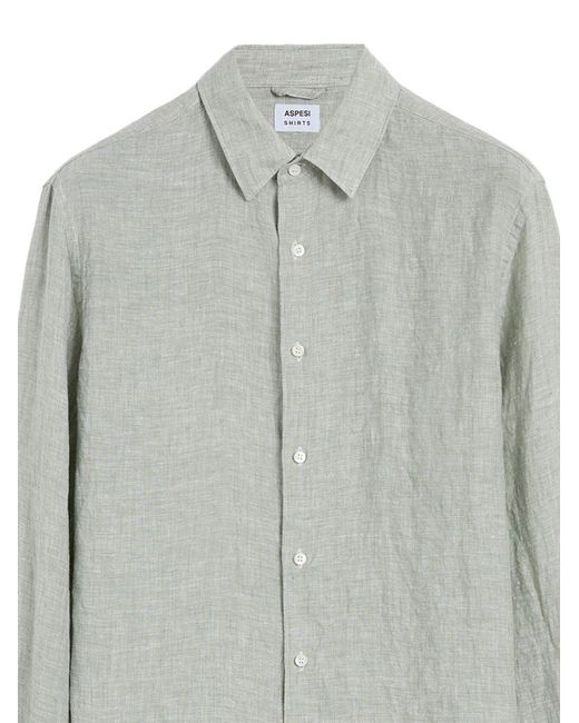 Aspesi Gray Button-Down Shirt for men