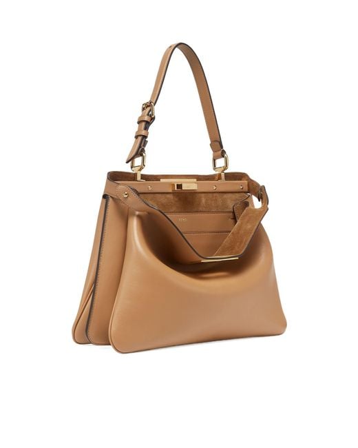 Fendi Brown Peekaboo Soft Medium Tote Bag