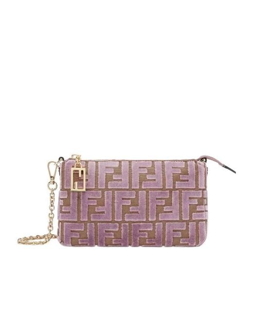 極美品　Fendi Accessory Pouch Pink Bag Fendi Satin Baguette Phone Pouch - Luxe Du Jour