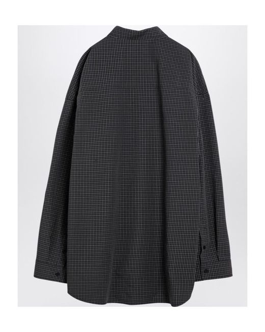 Balenciaga Black Checked Oversized Shirt for men
