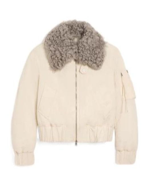 AMI Natural Quilted Bomber Jacket for men