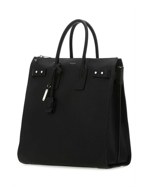 Saint Laurent Black Sac De Jour North/South Tote Bag for men