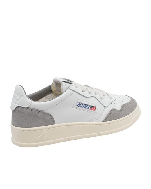 Autry White Medalist Low-Top Sneakers for men