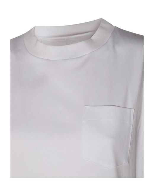 Sacai White Sleeveless Dress