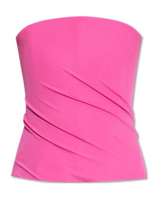 Versace Pink Bare Shoulders Top