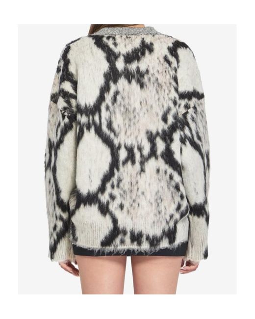 The Attico Black Python-Print Sweater
