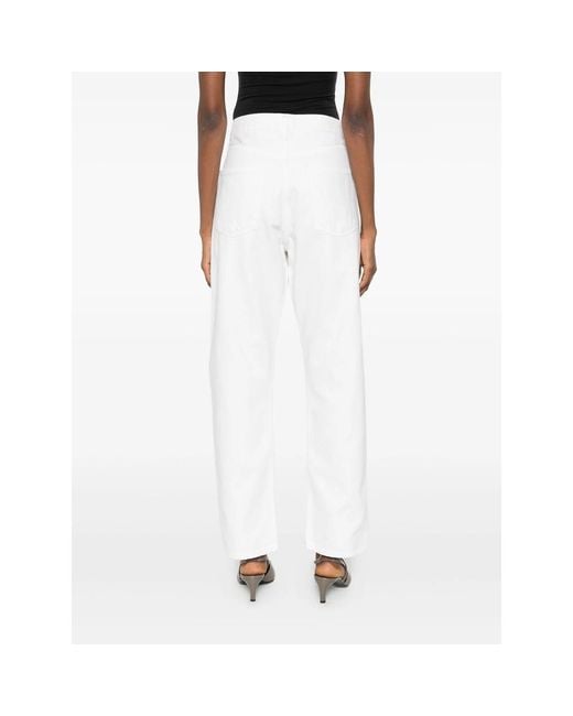 Agolde White 90's Straight-Leg Jeans