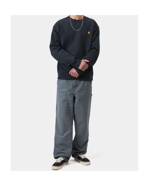 Carhartt Blue American Script Logo Sweatshirt for men