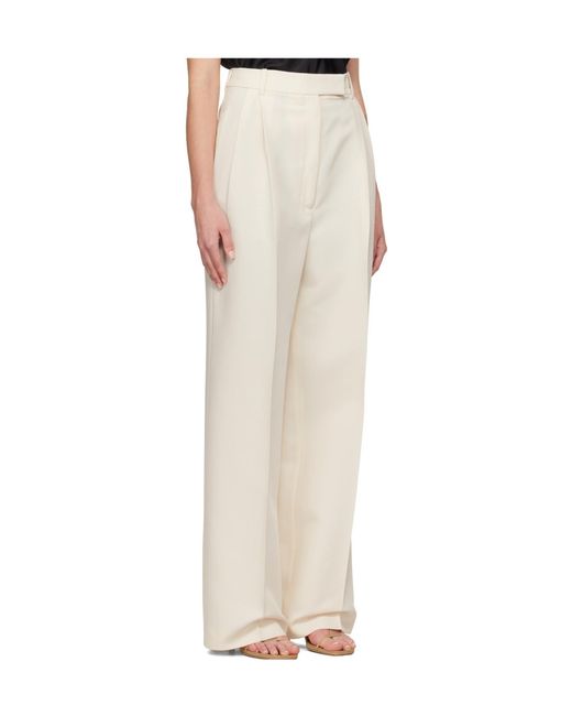 Rohe Natural High-Waisted Pleated Casual Pants
