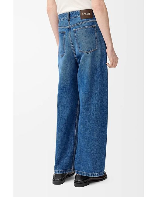 Loewe Blue Logo Embossed Straight-Leg Jeans for men