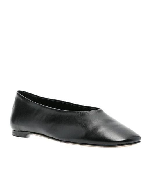 Aeyde Black Round-Toe Flats