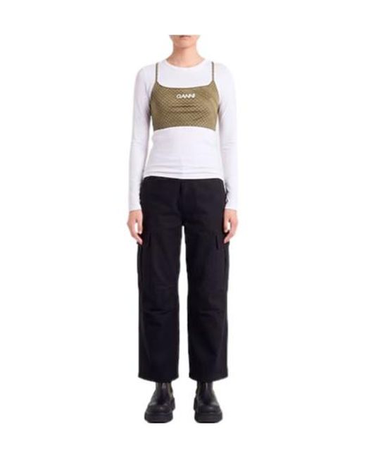 Ganni Metallic Polka Dot Sports Tank Top