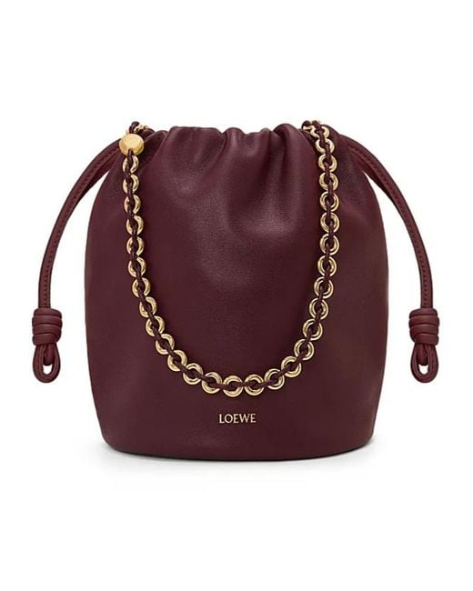 Loewe Red Flamenco Purse Bucket Bag