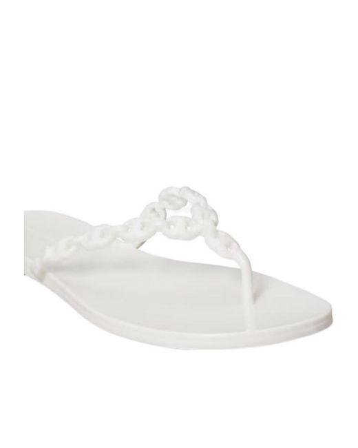 Tory Burch White Gemini Link Jelly Flip-Flops