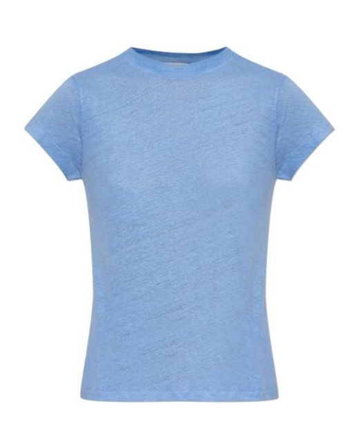 IRO Blue Third Short-Sleeve Linen T-Shirt