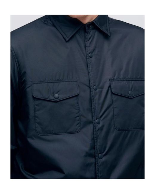 Aspesi Blue Long-Sleeved Button-Up Shirt for men