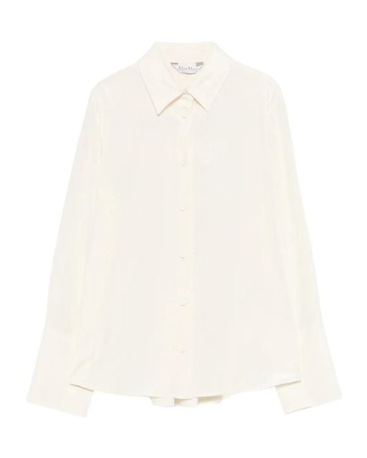 Max Mara White Collared Long-Sleeved Shirt
