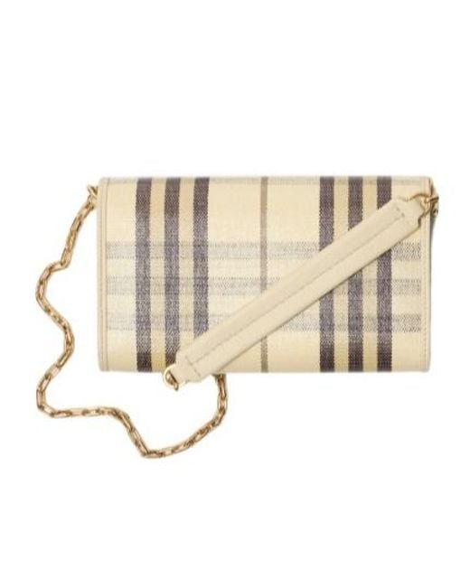 Burberry Natural Check Chain Strap Mini Bag