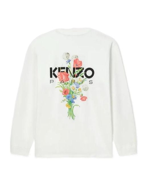 KENZO White Long-Sleeved T-Shirt for men