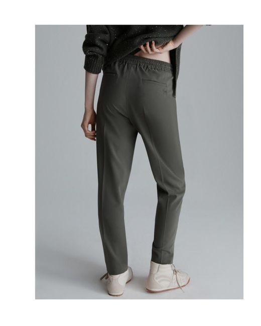 Marella Gray Stretch Twill Joggers