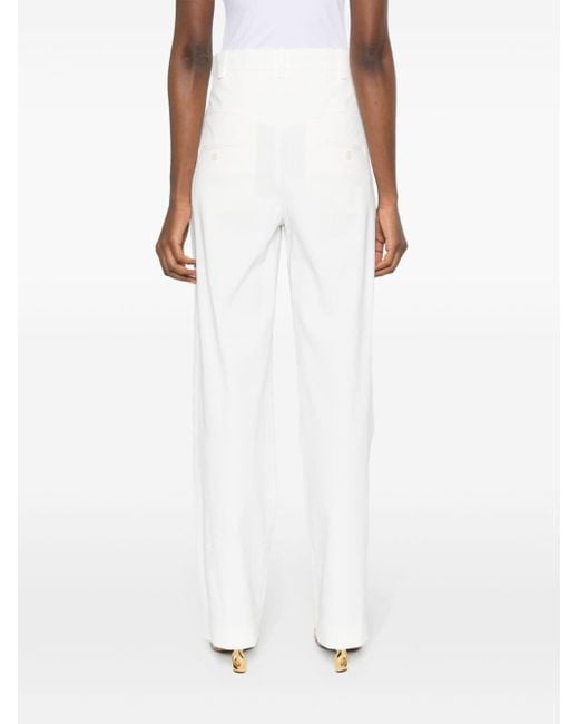 Isabel Marant White High-Waist Straight-Leg Trousers