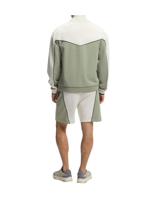 Boss Green Colour-Block Zip-Up Sweatshirt for men