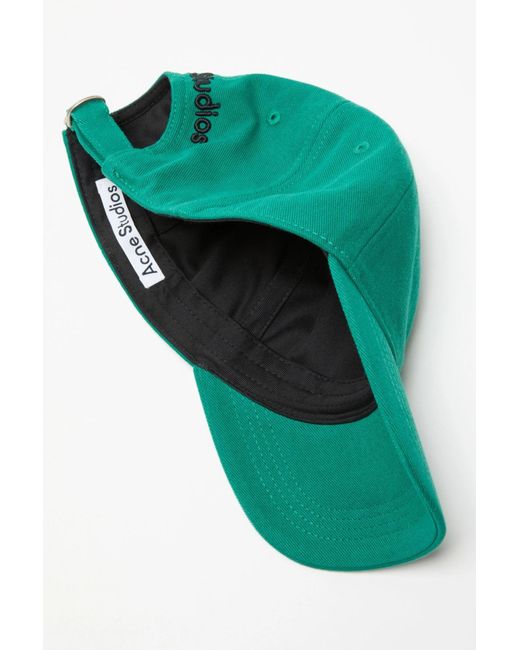 Acne Green Twill Logo Cap