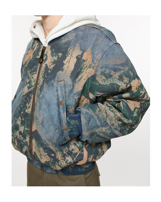 Acne Blue Denim Bomber Jacket for men