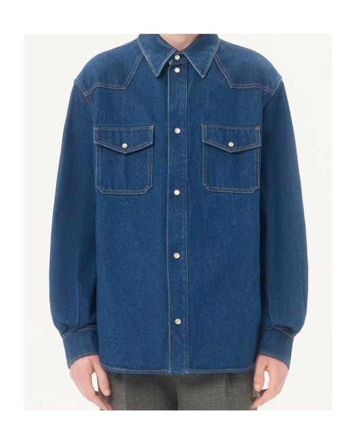 Valentino Blue Vgold Western Denim Shirt for men