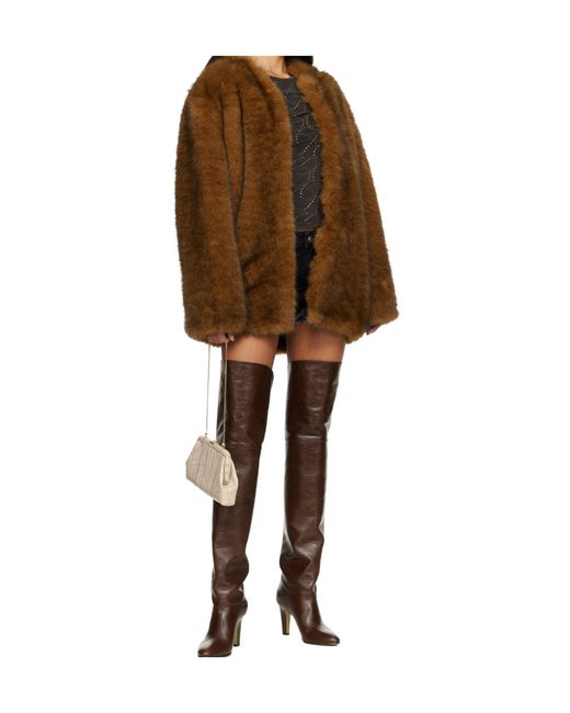 Isabel Marant Brown Aglae Faux Fur Casual Jacket