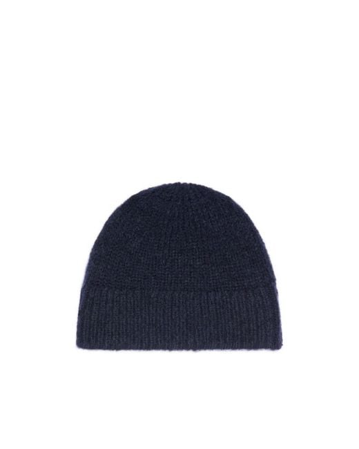Dries Van Noten Blue Ribbed Knit Beanie for men