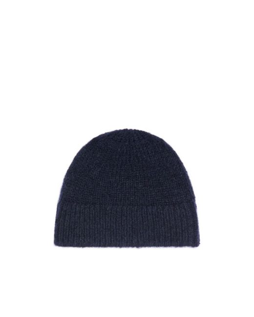Dries Van Noten Blue Ribbed Knit Beanie for men