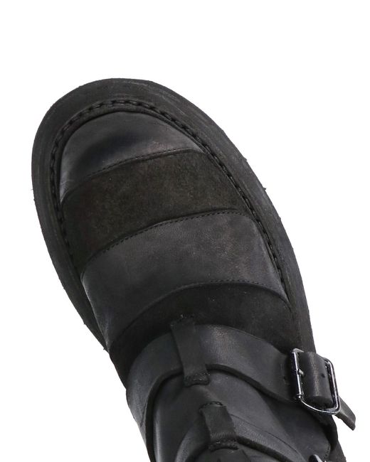 Guidi Black Buckled Strap Boots for men