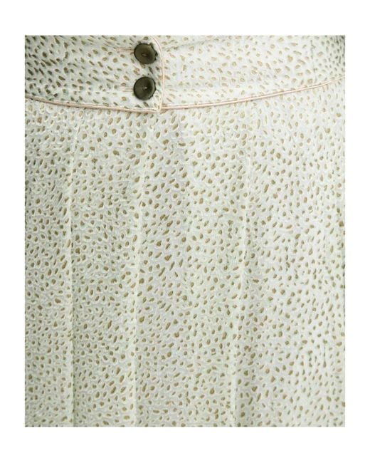 Forte_forte Green Button Pleated Midi Skirt