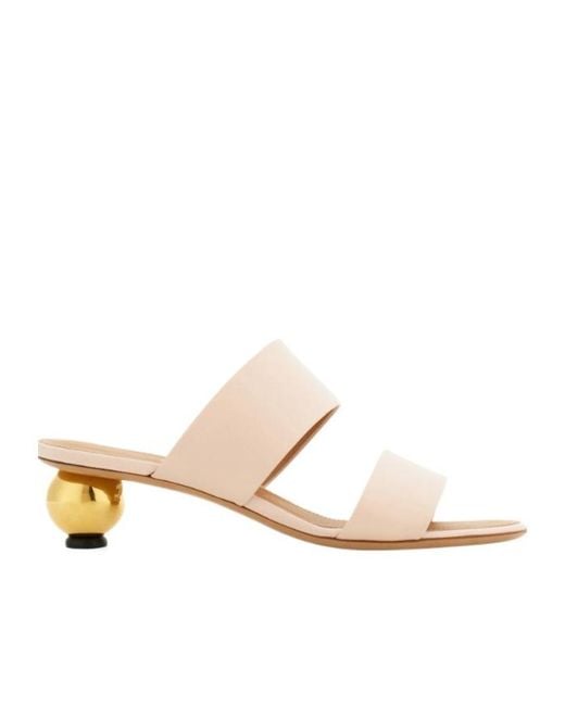 Ferragamo White Spherical Heel Slide