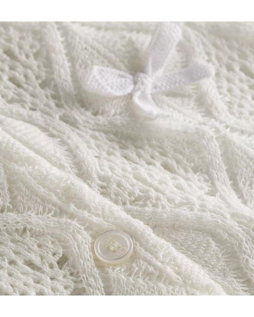 Dior White Iviera Embroidered Cardigan