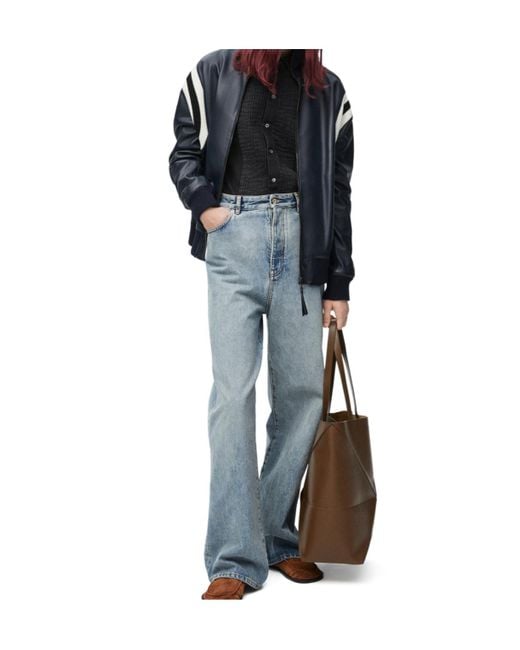 Loewe Blue High Waist Zip-Up Bomber Jacket for men
