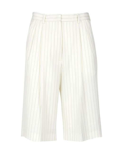 MSGM White Pinstripe Suit And Shorts