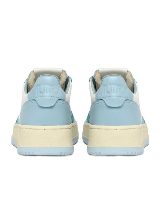 Autry Blue Medalist Bicolor Low-Top Sneakers