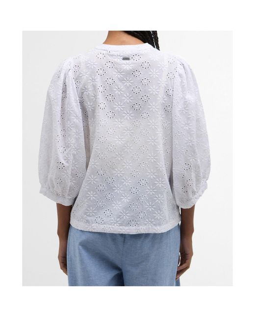 Barbour White Button-Front Blouse