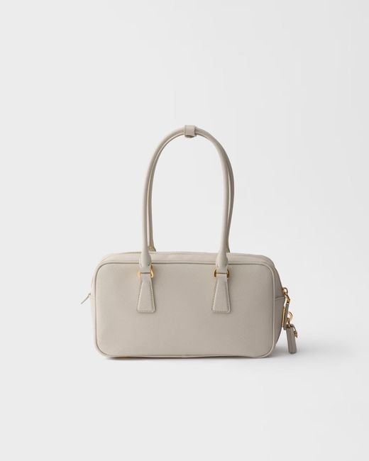 Prada Natural Small Saffiano Leather Top-Handle Bag