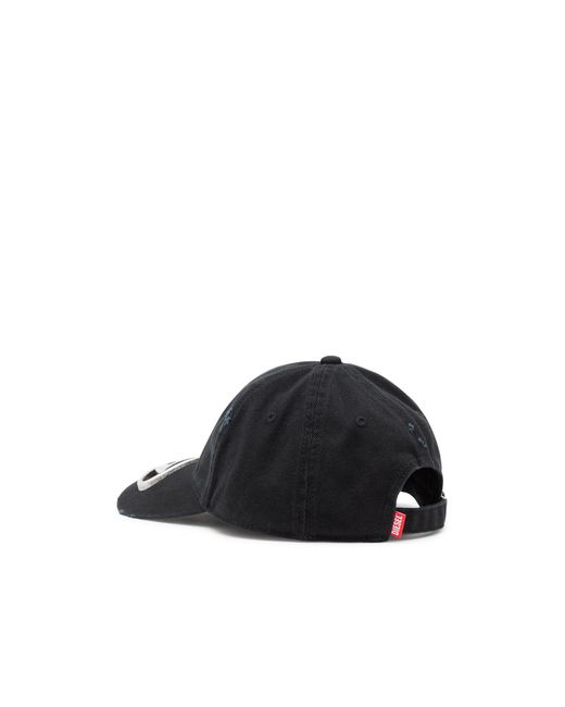DIESEL Blue C-Beast-A1 Oval D Plaque Distressed Baseball Cap for men