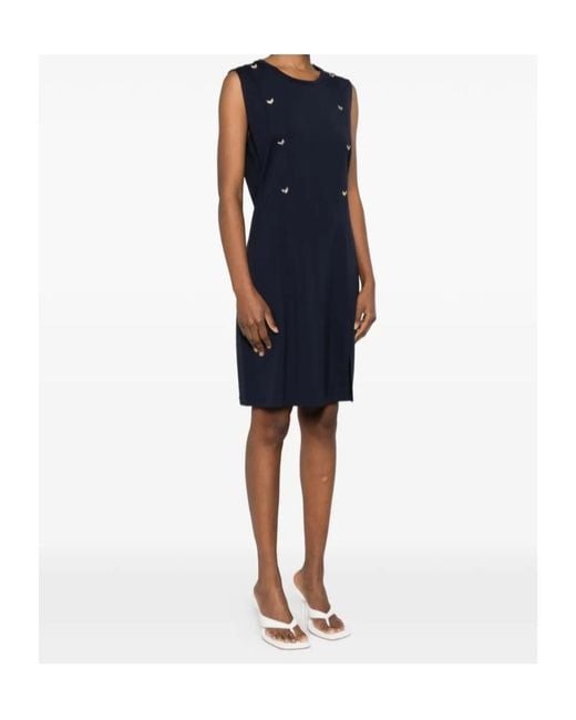Liu Jo Blue Embellishment Sleeveless Mini Dress