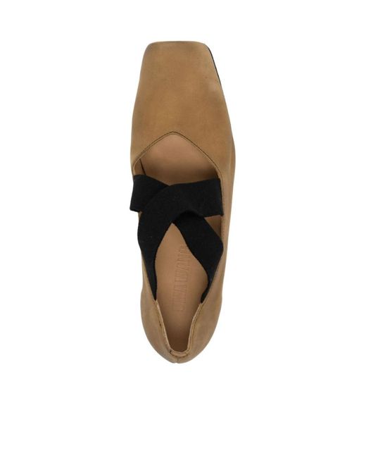 Uma Wang Brown Square-Toe Ballet Flats