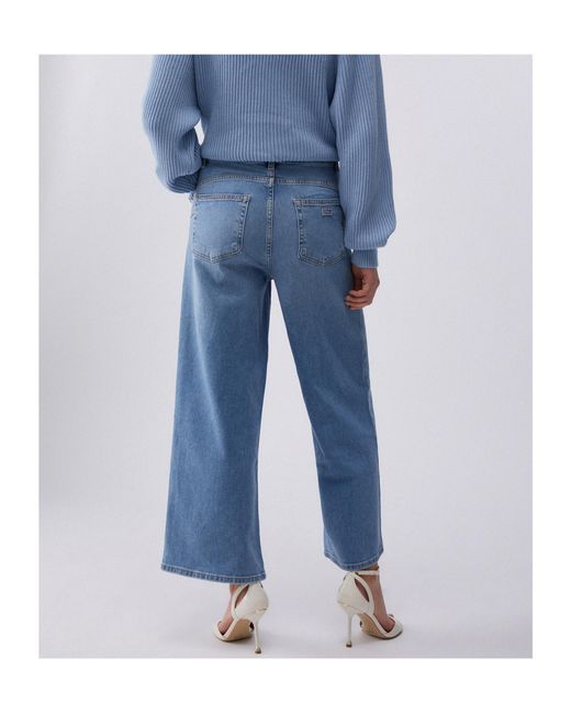 Liu Jo Blue Cropped Flared Jeans