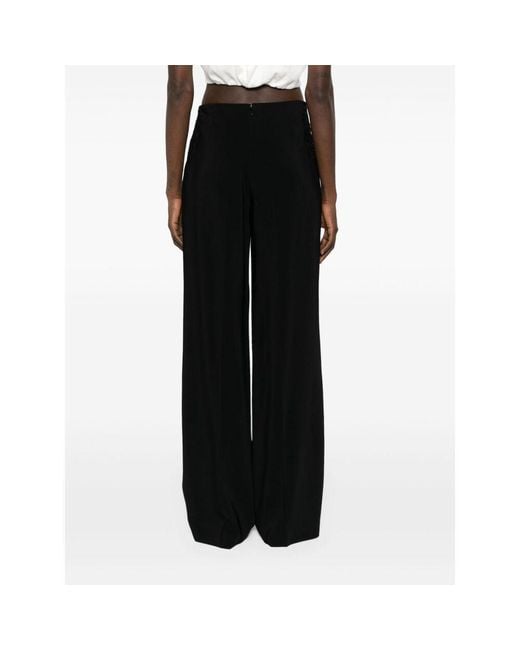 Stella McCartney Black Broderie-Anglaise Wide-Leg Tailored Trousers