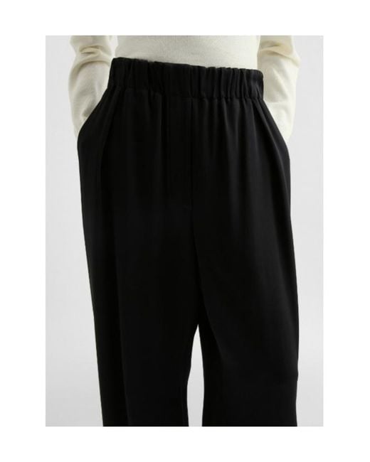 Jil Sander Black Pleated Wide-Leg Pants
