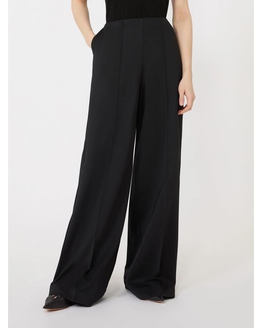Max Mara Black Pleated Palazzo Pants