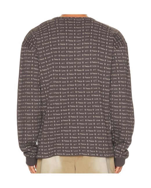 ERL Gray Jacquard Logo Knitted Top for men