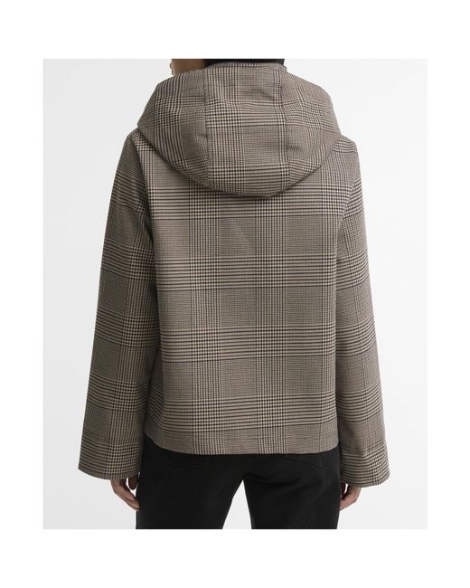 Barbour Brown Check Hooded Short Jacket